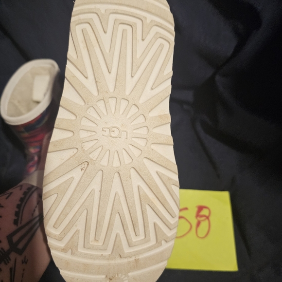 Rainbow Uggs Boots Womens Size 5 Plastic Cover Faux Fur - Picture 3 of 7